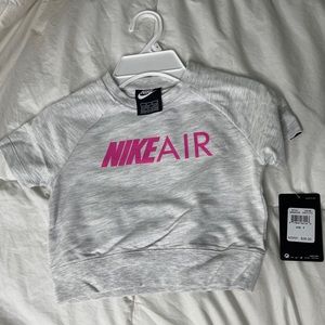 nwt girls nike air sweat shirt gray and pink size 6 gray and pink